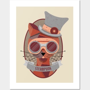 Steampunk Cat Posters and Art